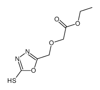 (5-Mercapto-[1,3,4]oxadiazol-2-ylmethoxy)-acetic acid ethyl ester Structure