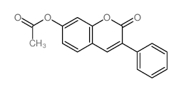 (2-oxo-3-phenyl-chromen-7-yl) acetate structure