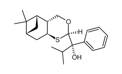 (1S,2R,5R,7S,9R)-5-[(1'S)-1'-hydroxy-2'-methyl-1'-phenylpropyl]-10,10-dimethyl-4-oxa-6-thiatricyclo[7.1.1.02,7]undecane Structure