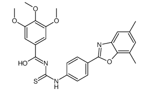 N-[[4-(5,7-dimethyl-1,3-benzoxazol-2-yl)phenyl]carbamothioyl]-3,4,5-trimethoxybenzamide结构式