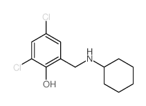 2,4-dichloro-6-[(cyclohexylamino)methyl]phenol structure