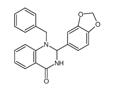 2-benzo[1,3]dioxol-5-yl-1-benzyl-2,3-dihydro-1H-quinazolin-4-one结构式