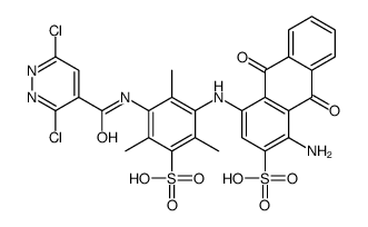 1-amino-4-[3-[[(3,6-dichloropyridazin-4-yl)carbonyl]amino]-2,4,6-trimethyl-5-sulphoanilino]-9,10-dihydro-9,10-dioxoanthracene-2-sulphonic acid结构式