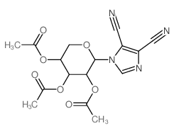 1H-Imidazole-4,5-dicarbonitrile,1-(2,3,4-tri-O-acetyl-a-D-ribopyranosyl)- (9CI) structure