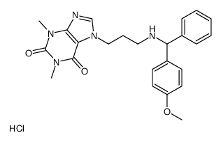 7-[3-[[(4-methoxyphenyl)-phenylmethyl]amino]propyl]-1,3-dimethylpurine-2,6-dione,hydrochloride Structure