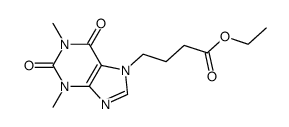 ethyl 4-(1,3-dimethyl-2,6-dioxo-1,2,3,6-tetrahydro-7H-purin-7-yl)butanoate结构式