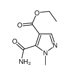 1H-吡唑-4-羧酸,5-(氨基羰基)-1-甲基乙基酯结构式