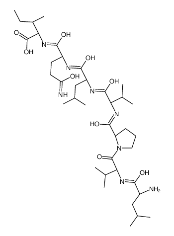 (2S,3S)-2-[[(2S)-5-amino-2-[[(2S)-2-[[(2S)-2-[[(2S)-1-[(2S)-2-[[(2S)-2-amino-4-methylpentanoyl]amino]-3-methylbutanoyl]pyrrolidine-2-carbonyl]amino]-3-methylbutanoyl]amino]-4-methylpentanoyl]amino]-5-oxopentanoyl]amino]-3-methylpentanoic acid Structure