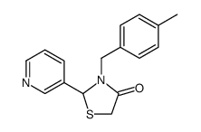 4-Thiazolidinone, 3-[(4-methylphenyl)methyl]-2-(3-pyridinyl) Structure