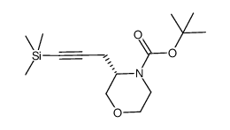 (S)-3-[3-(trimethylsilanyl)prop-2-ynyl]morpholine- 4-carboxylic acid tert-butyl ester结构式