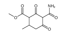 methyl 3-carbamoyl-6-methyl-2,4-cyclohexanedione-1-carboxylate结构式