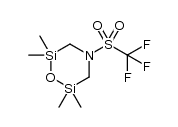 2,2,6,6-tetramethyl-4-(trifluoromethylsulfonyl)-1,4,2,6-oxaazadisilinane结构式