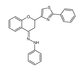 4-Phenylhydrazono-2-(2-phenyl-thiazol-4-yl)-chroman结构式