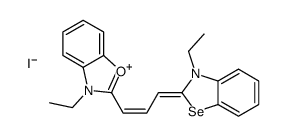 3-ethyl-2-[3-(3-ethyl-3H-benzoselenazol-2-ylidene)prop-1-enyl]benzoxazolium iodide structure