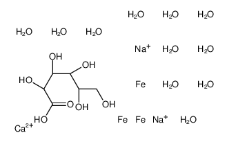 calcium,disodium,iron,(5R)-2,3,4,5,6-pentahydroxyhexanoic acid,undecahydrate结构式