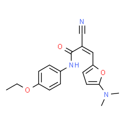 2-Propenamide,2-cyano-3-[5-(dimethylamino)-2-furanyl]-N-(4-ethoxyphenyl)- structure