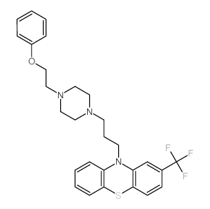 10-[3-[4-(2-phenoxyethyl)piperazin-1-yl]propyl]-2-(trifluoromethyl)phenothiazine结构式