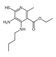 5-amino-4-butylamino-6-mercapto-2-methylpyridine-3-carboxylic acid, ethyl ester结构式