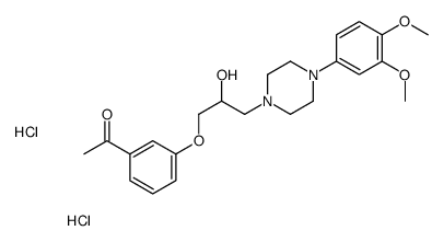 1-[3-[3-[4-(3,4-dimethoxyphenyl)piperazin-1-yl]-2-hydroxypropoxy]phenyl]ethanone,dihydrochloride结构式