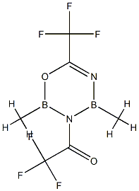 3,4-Dihydro-2,4-dimethyl-3-trifluoroacetyl-6-trifluoromethyl-2H-1,3,5,2,4-oxadiazadiborine Structure