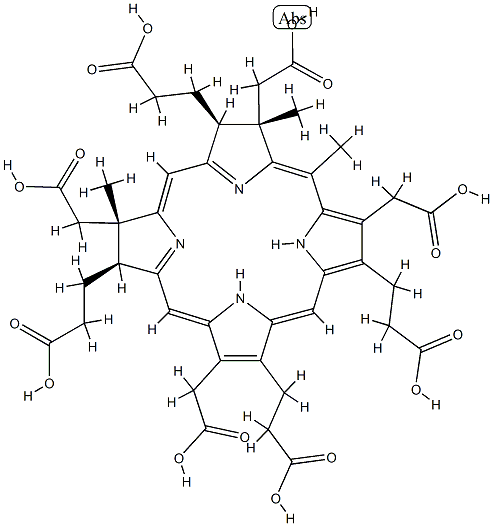 (2S)-2α,7α,20-Trimethyl-2,3β,7,8β-tetrahydrouroporphyrin III结构式