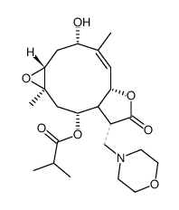 (1aR,3S,5aS,9R,10aR,Z)-3-hydroxy-4,10a-dimethyl-8-(morpholinomethyl)-7-oxo-1a,2,3,5a,7,8,8a,9,10,10a-decahydrooxireno[2',3':5,6]cyclodeca[1,2-b]furan-9-yl isobutyrate Structure