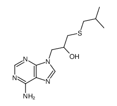 9-((RS)-3-isobutylthio-2-hydroxypropyl)adenine结构式