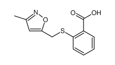 Benzoic acid, 2-[[(3-methyl-5-isoxazolyl)methyl]thio] Structure