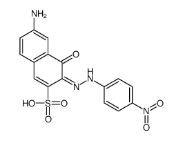 6-amino-3-[(4-nitrophenyl)hydrazinylidene]-4-oxonaphthalene-2-sulfonic acid Structure