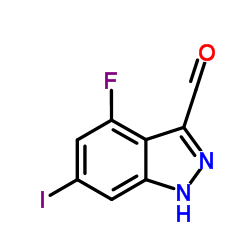 4-FLUORO-6-IODO-4-INDAZOLECARBOXALDEHYDE结构式