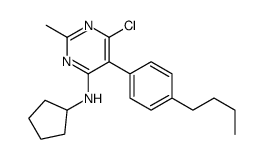 5-(4-丁基苯基)-6-氯-n-环戊基-2-甲基嘧啶-4-胺结构式