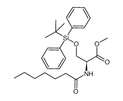 (S)-O-tert-butyldiphenyl-siloxymethyl-N-heptanoyl-serine methyl ester Structure