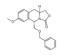 5-(benzyloxy)methyl-7-methoxy-1,5,10,10a-tetrahydro[1,3]oxazolo[3,4-b]isoquinolin-3-one结构式