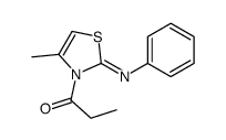 1-(4-methyl-2-phenylimino-1,3-thiazol-3-yl)propan-1-one Structure