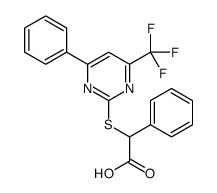 2-phenyl-2-[4-phenyl-6-(trifluoromethyl)pyrimidin-2-yl]sulfanylacetic acid结构式