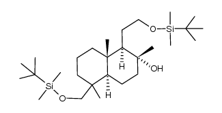 (1R,2R,4aR,8aS)-1-(2-((tert-butyldimethylsilyl)oxy)ethyl)-5-(((tert-butyldimethylsilyl)oxy)methyl)-2,5,8a-trimethyldecahydronaphthalen-2-ol结构式