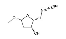 methyl 5-azido-2,5-dideoxy-β-D-erythro-pentofuranoside结构式