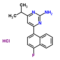 2-氨基-4-(4-氟萘-1-基)-6-异丙基嘧啶结构式