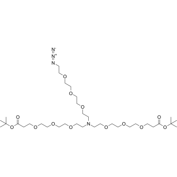 N-(Azido-PEG3)-N-bis(PEG3-Boc)结构式