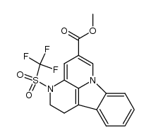 methyl 3-((trifluoromethyl)sulfonyl)-2,3-dihydro-1H-indolo[3,2,1-de][1,5]naphthyridine-5-carboxylate结构式