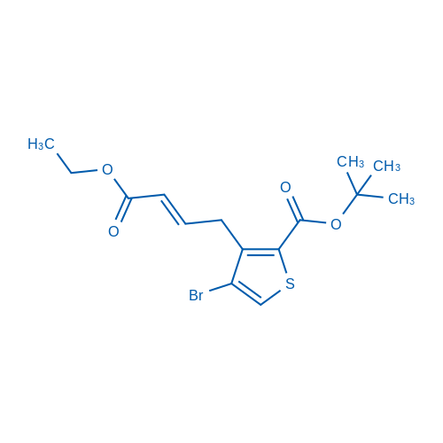 (E)-4-溴-3-(4-乙氧基-4-氧代丁-2-烯-1-基)噻吩-2-羧酸叔丁酯图片