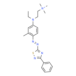 [2-[N-ethyl-4-[(3-phenyl-1,2,4-thiadiazol-5-yl)azo]-m-toluidino]ethyl]trimethylammonium structure