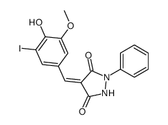 4-[(4-hydroxy-3-iodo-5-methoxyphenyl)methylidene]-1-phenylpyrazolidine-3,5-dione Structure