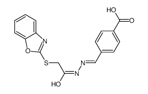 4-[[[2-(1,3-benzoxazol-3-ium-2-ylsulfanyl)acetyl]hydrazinylidene]methyl]benzoate结构式