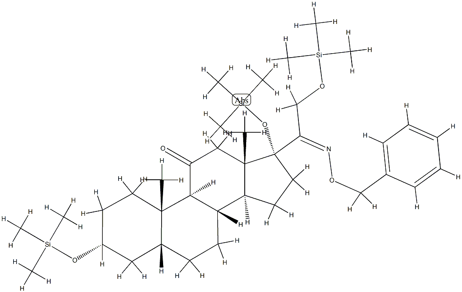 3α,17,21-Tris(trimethylsiloxy)-20-(phenylmethoxyimino)-5β-pregnan-11-one structure