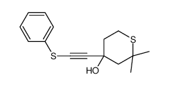 2,2-dimethyl-4-(2-phenylsulfanylethynyl)thian-4-ol Structure