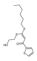 3-hexylsulfanyl-3-(2-hydroxyethylsulfanyl)-1-thiophen-2-ylprop-2-en-1-one Structure