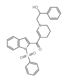 [1-(benzenesulfonyl)indol-2-yl]-[1-(2-hydroxy-2-phenyl-ethyl)-5,6-dihydro-4H-pyridin-3-yl]methanone Structure