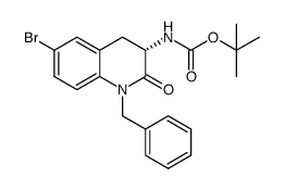 (S)-(1-benzyl-6-bromo-2-oxo-1,2,3,4-tetrahydroquinolin-3-yl)-carbamic acid tert-butyl ester Structure