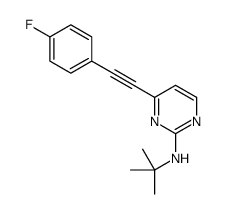 N-tert-butyl-4-[2-(4-fluorophenyl)ethynyl]pyrimidin-2-amine Structure